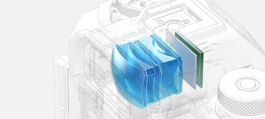 Illustration showing exploded view of viewfinder