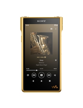 Front view of WM1ZM2 Walkman - display shows music playing interface