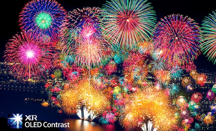 Fireworks showing extreme contrast and real life depth