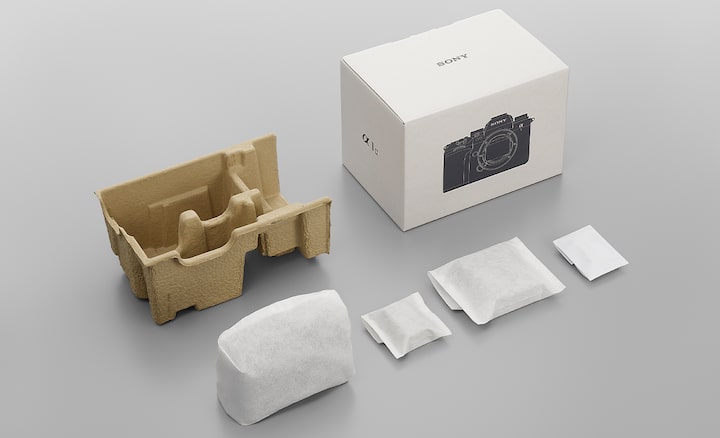 Product images of non-plastic packaging made from Original Blended Material